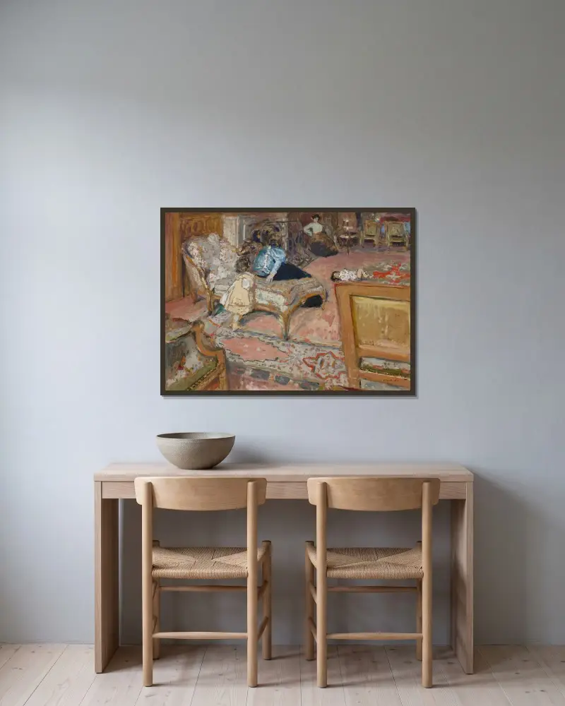 Confidence, les enfants Bernheim au salon av Édouard Vuillard inramad på en vägg
