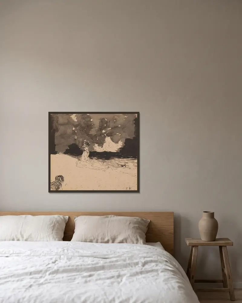 Élégante au bord d’un lac av Édouard Vuillard inramad på en vägg