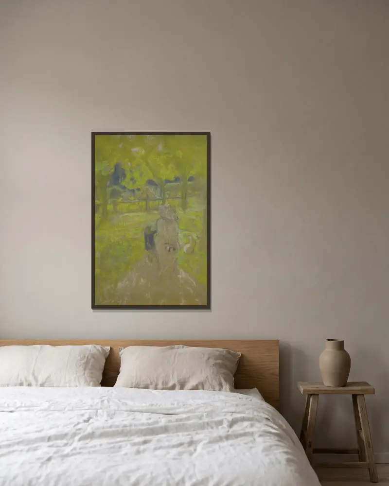 Étude Pour Matin Ensoleillé av Édouard Vuillard inramad på en vägg