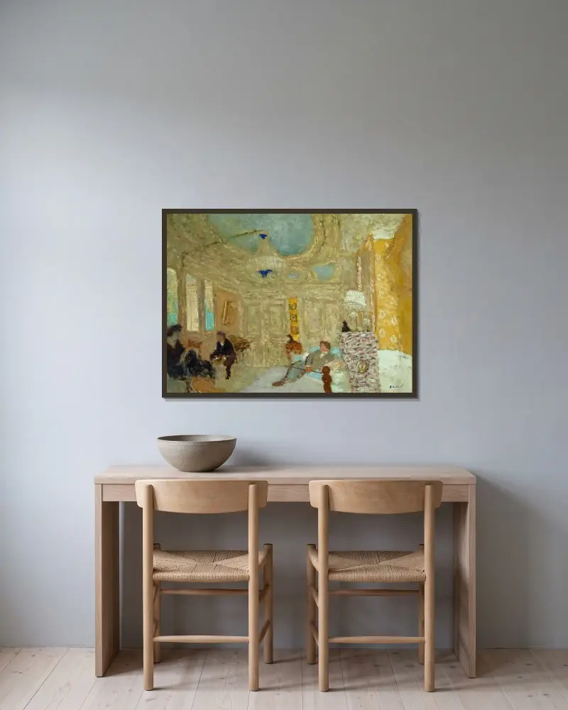 I väntrummet av Édouard Vuillard inramad på en vägg