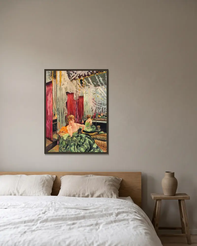 Jane Renouardt av Édouard Vuillard inramad på en vägg