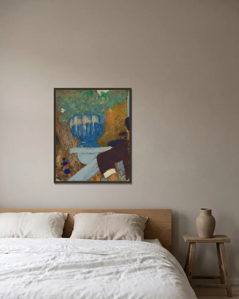La Coupe Bleue av Édouard Vuillard inramad på en vägg