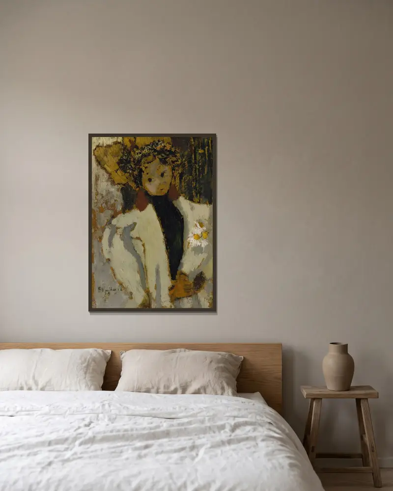 La Femme Aux Marguerites av Édouard Vuillard inramad på en vägg