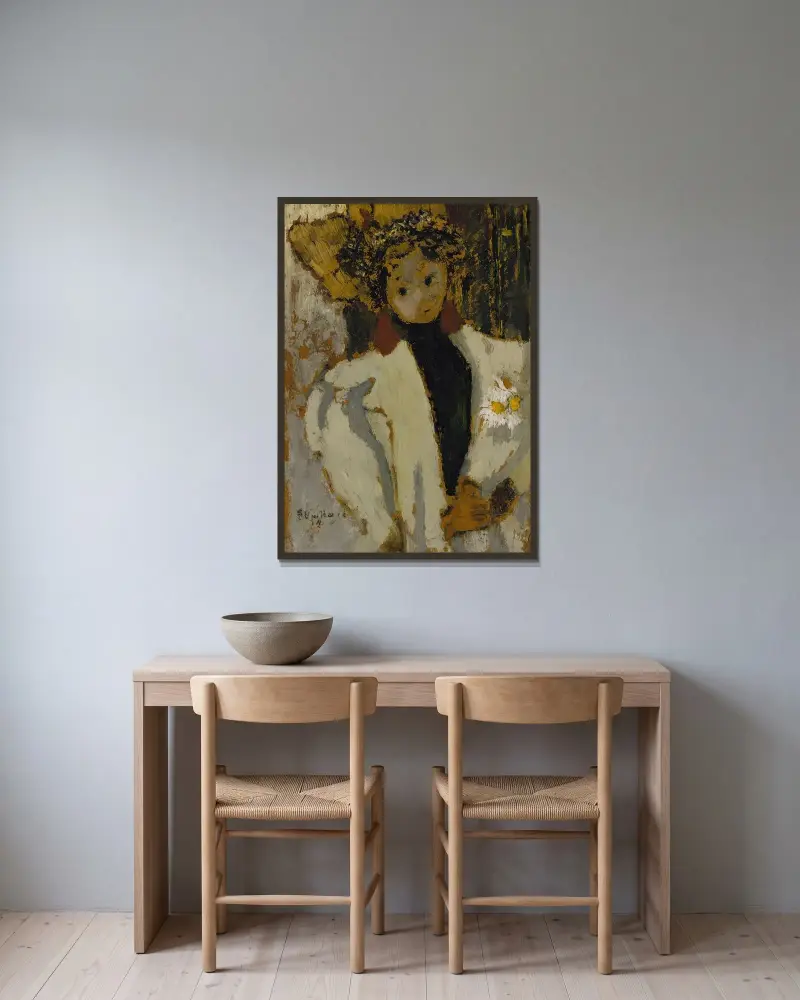 La Femme Aux Marguerites av Édouard Vuillard inramad på en vägg