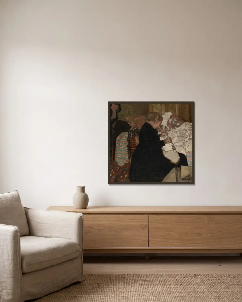 La Grand-mère av Édouard Vuillard inramad på en vägg