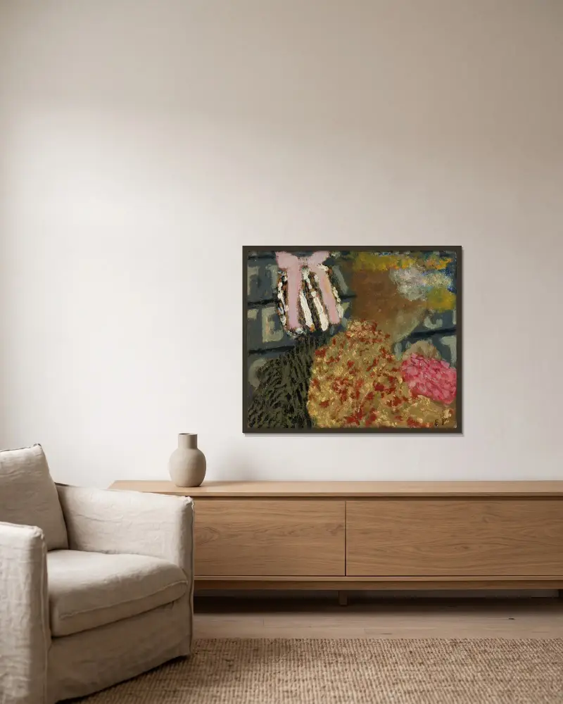 La Nourrice av Édouard Vuillard inramad på en vägg