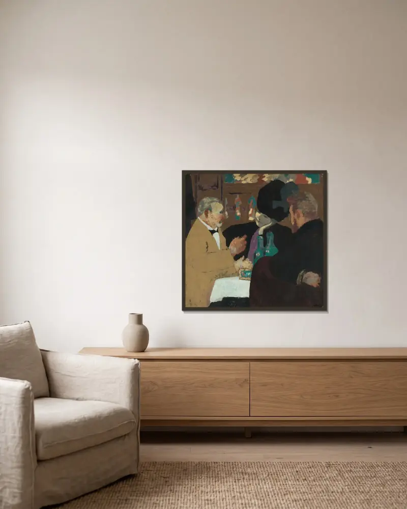 La Partie De Plaisir av Édouard Vuillard inramad på en vägg