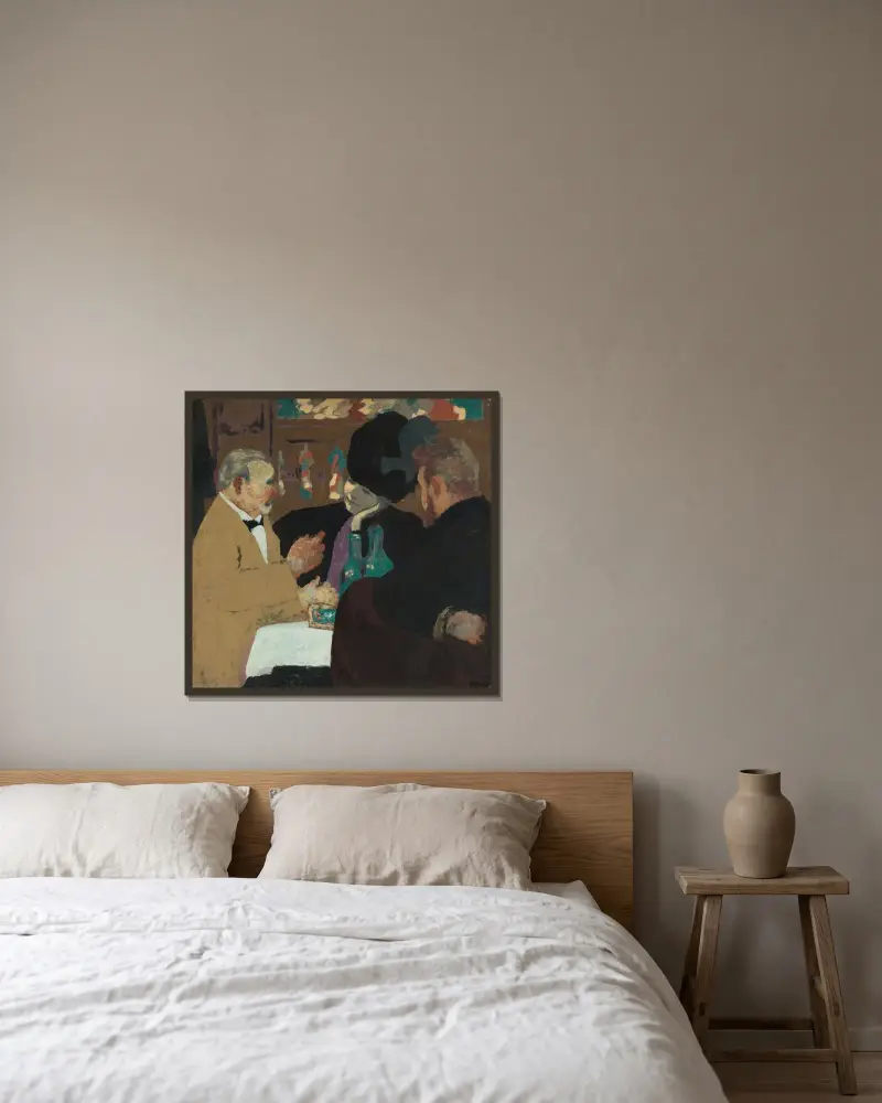 La Partie De Plaisir av Édouard Vuillard inramad på en vägg