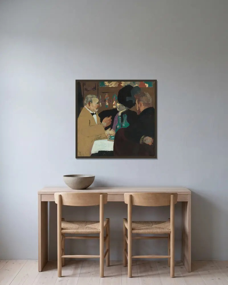 La Partie De Plaisir av Édouard Vuillard inramad på en vägg