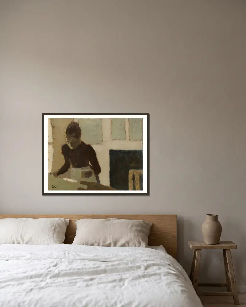 Wäscherin von Édouard Vuillard gerahmt an einer Wand