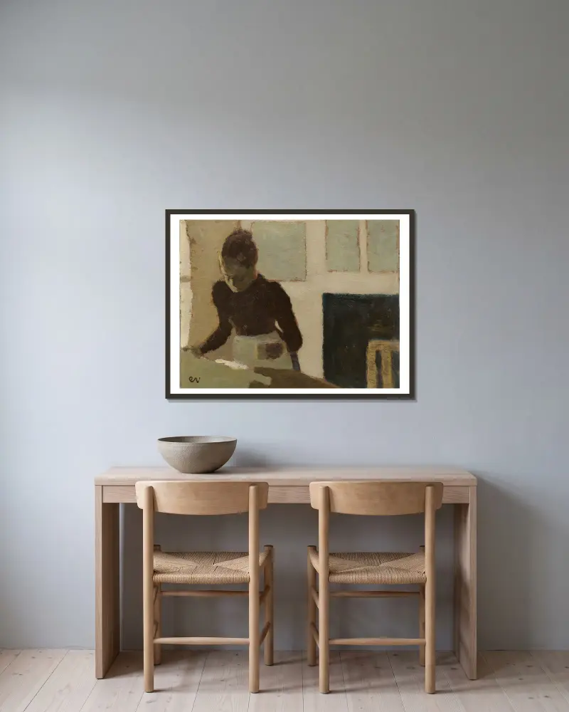 Wäscherin von Édouard Vuillard gerahmt an einer Wand