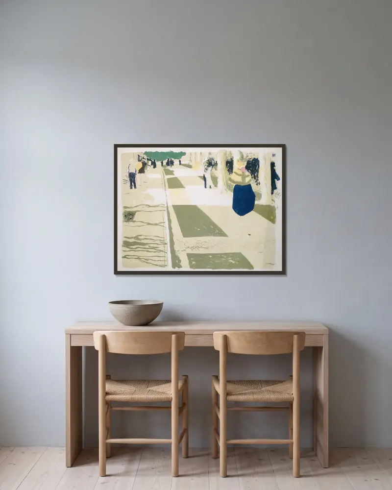 L’avenue av Édouard Vuillard inramad på en vägg