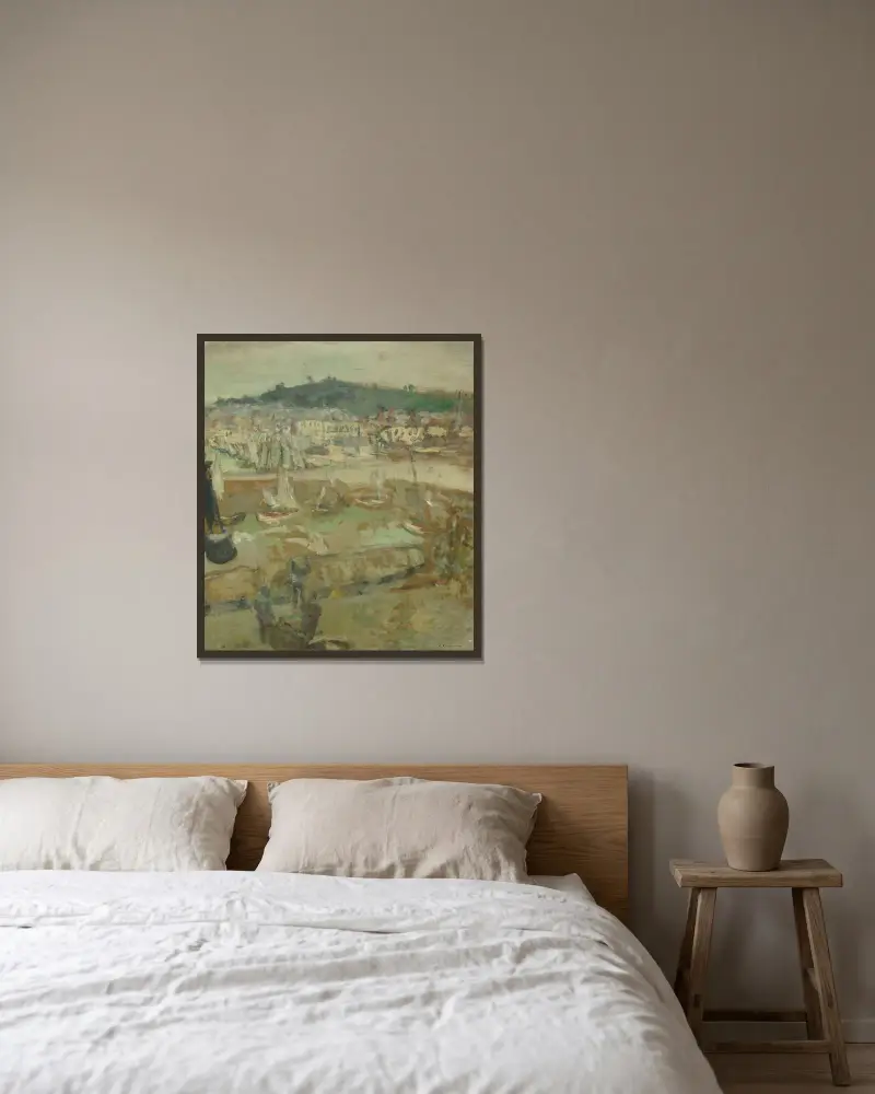 Le Petit Port, Honfleur av Édouard Vuillard inramad på en vägg