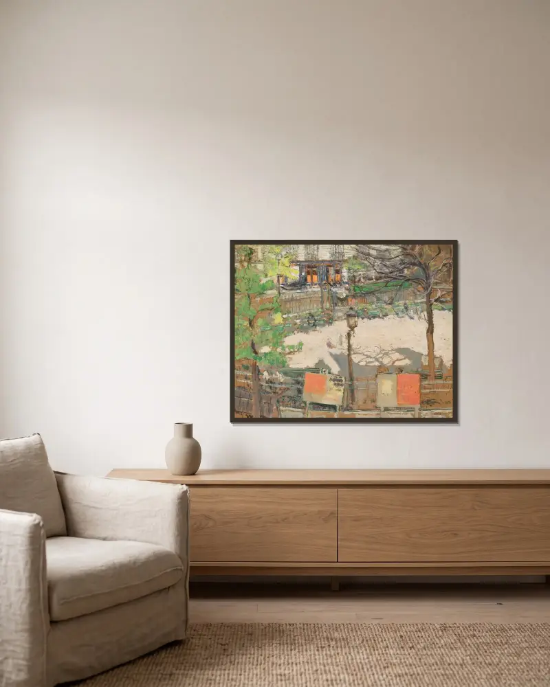 Les affiches électorales, square Berlioz av Édouard Vuillard inramad på en vägg