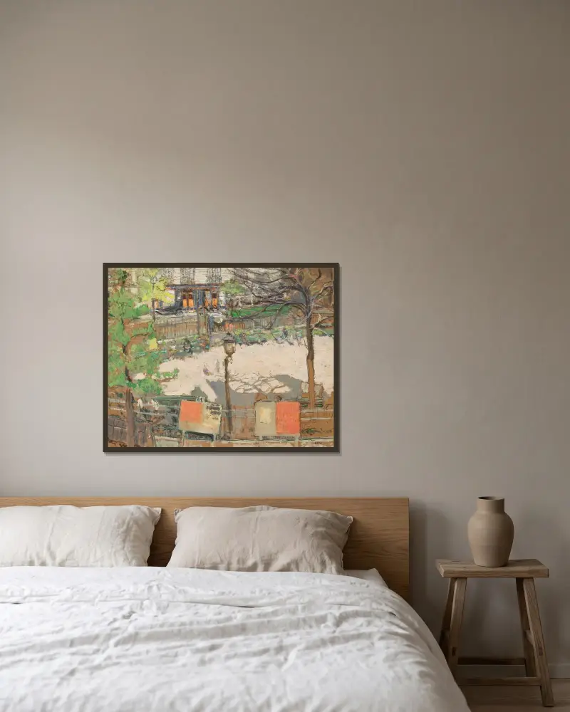 Les affiches électorales, square Berlioz av Édouard Vuillard inramad på en vägg