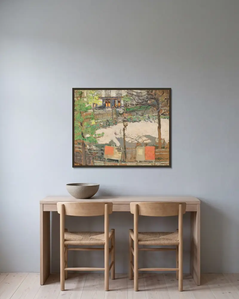 Les affiches électorales, square Berlioz av Édouard Vuillard inramad på en vägg