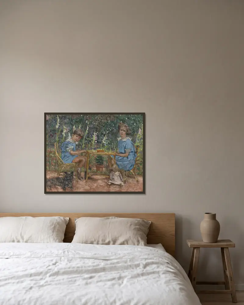 Les Enfants Bassiano av Édouard Vuillard inramad på en vägg