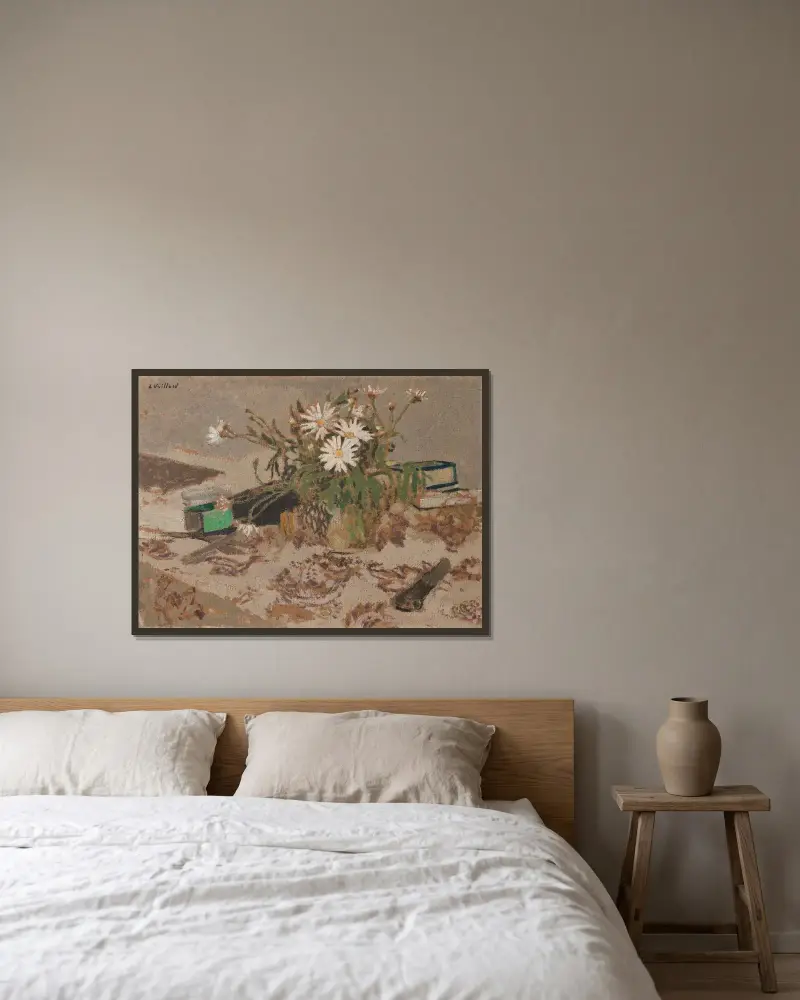 Les Marguerites av Édouard Vuillard inramad på en vägg
