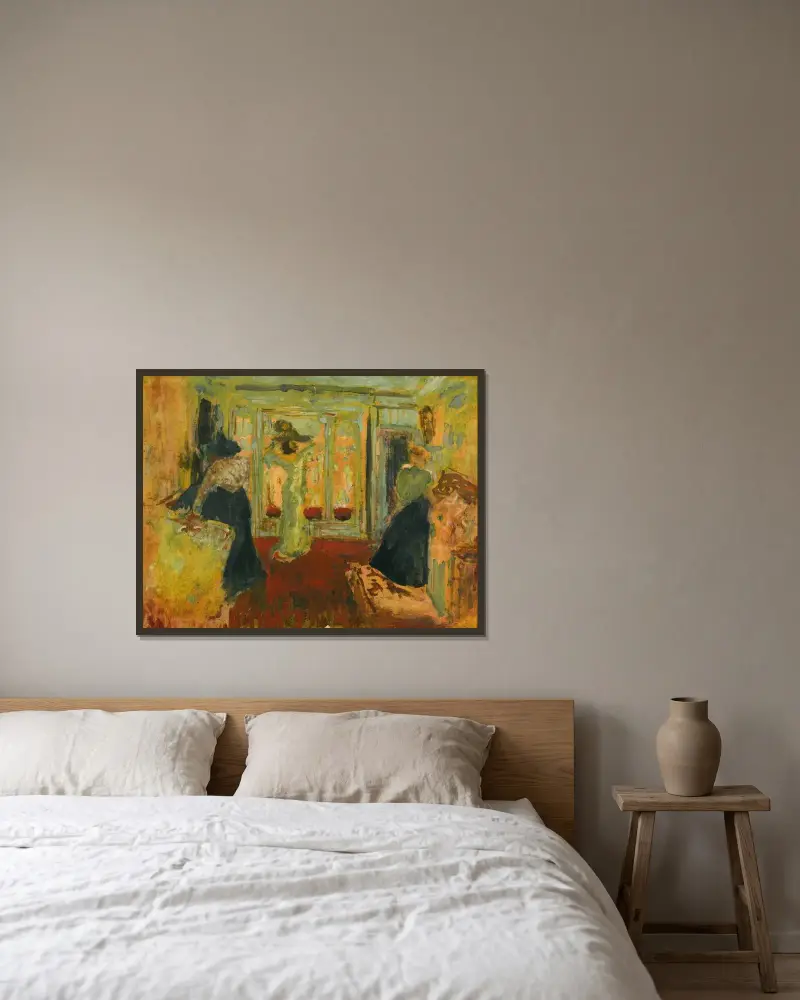 Madame Hessel Chez La Modiste av Édouard Vuillard inramad på en vägg