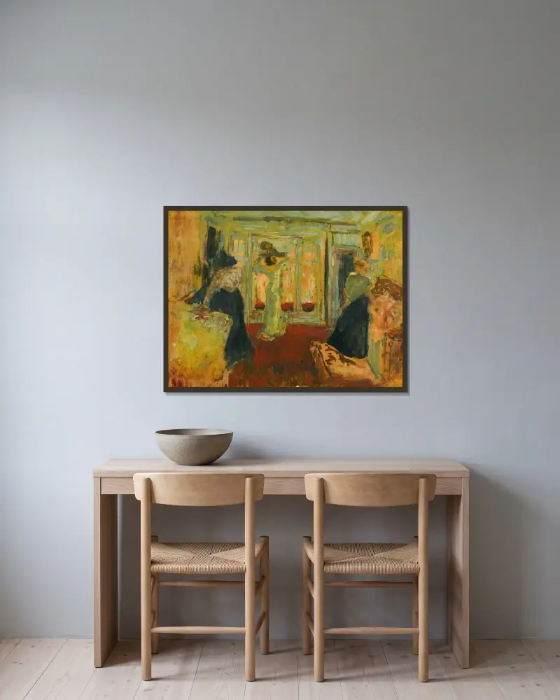 Madame Hessel Chez La Modiste av Édouard Vuillard inramad på en vägg