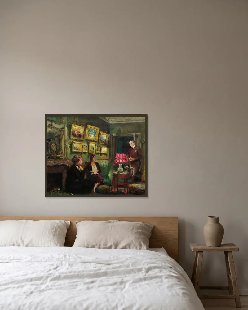 Mme Gillou Chez Elle (L’accord Parfait) av Édouard Vuillard inramad på en vägg
