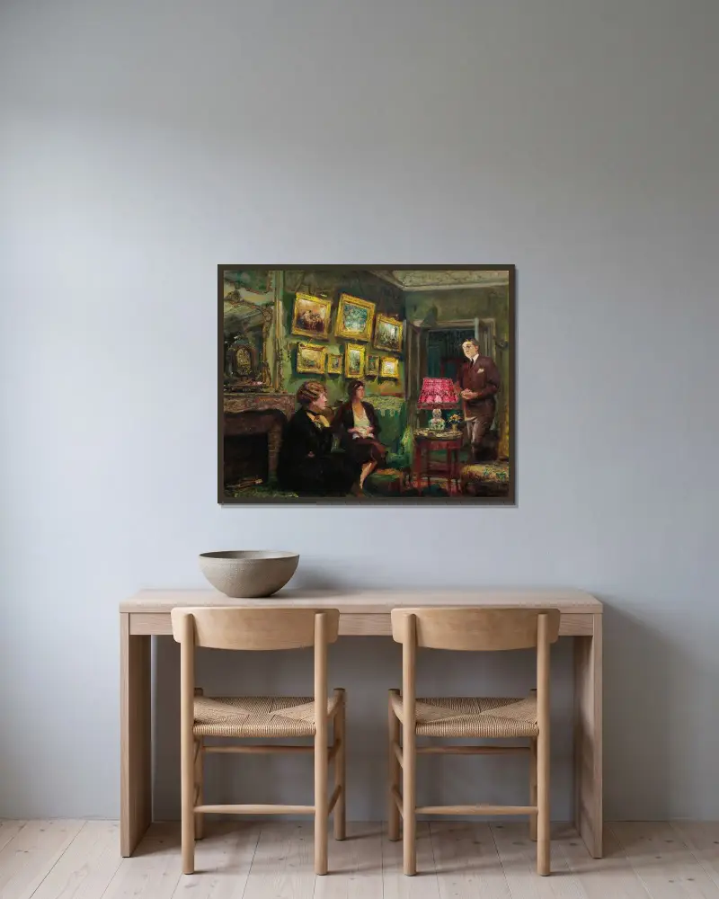 Mme Gillou Chez Elle (L’accord Parfait) av Édouard Vuillard inramad på en vägg