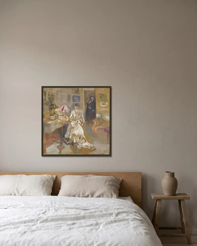 Herr och fru Jos Hessel, Rue de Rivoli av Édouard Vuillard inramad på en vägg