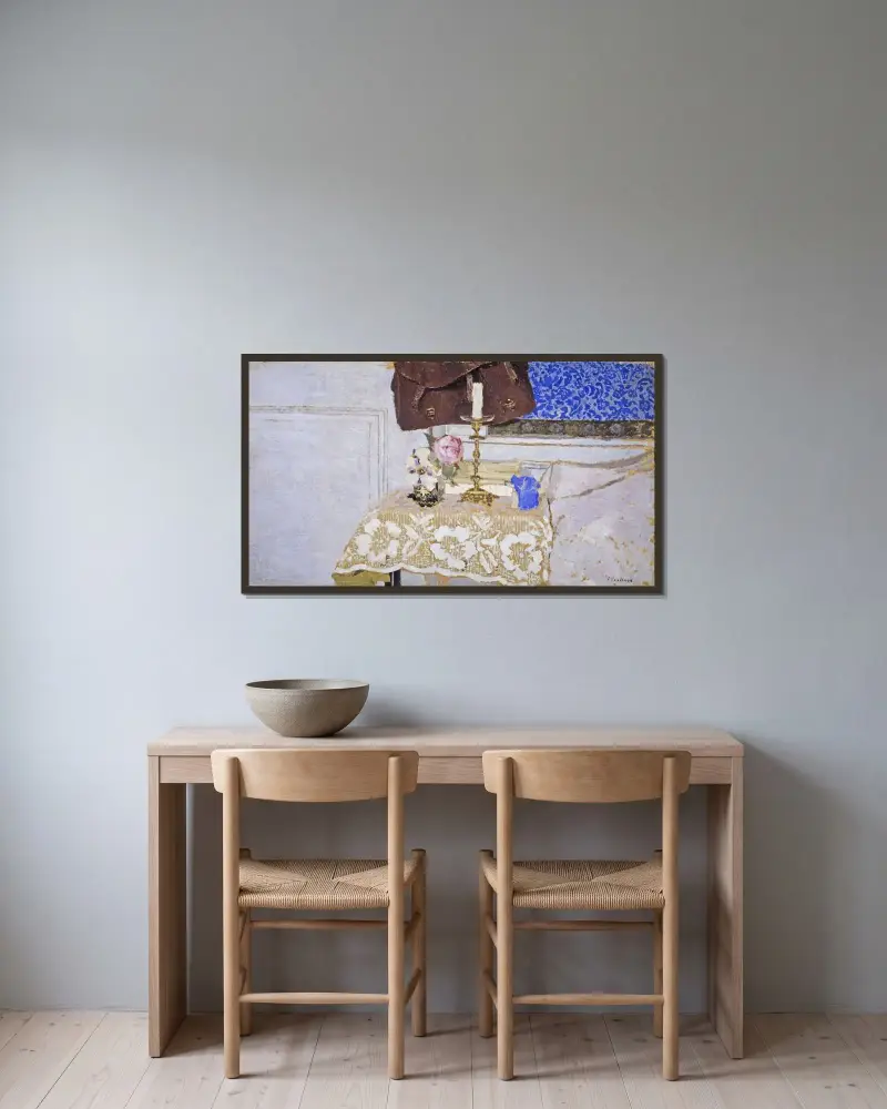 Nature morte au bougeoir [The Candlestick] av Édouard Vuillard inramad på en vägg