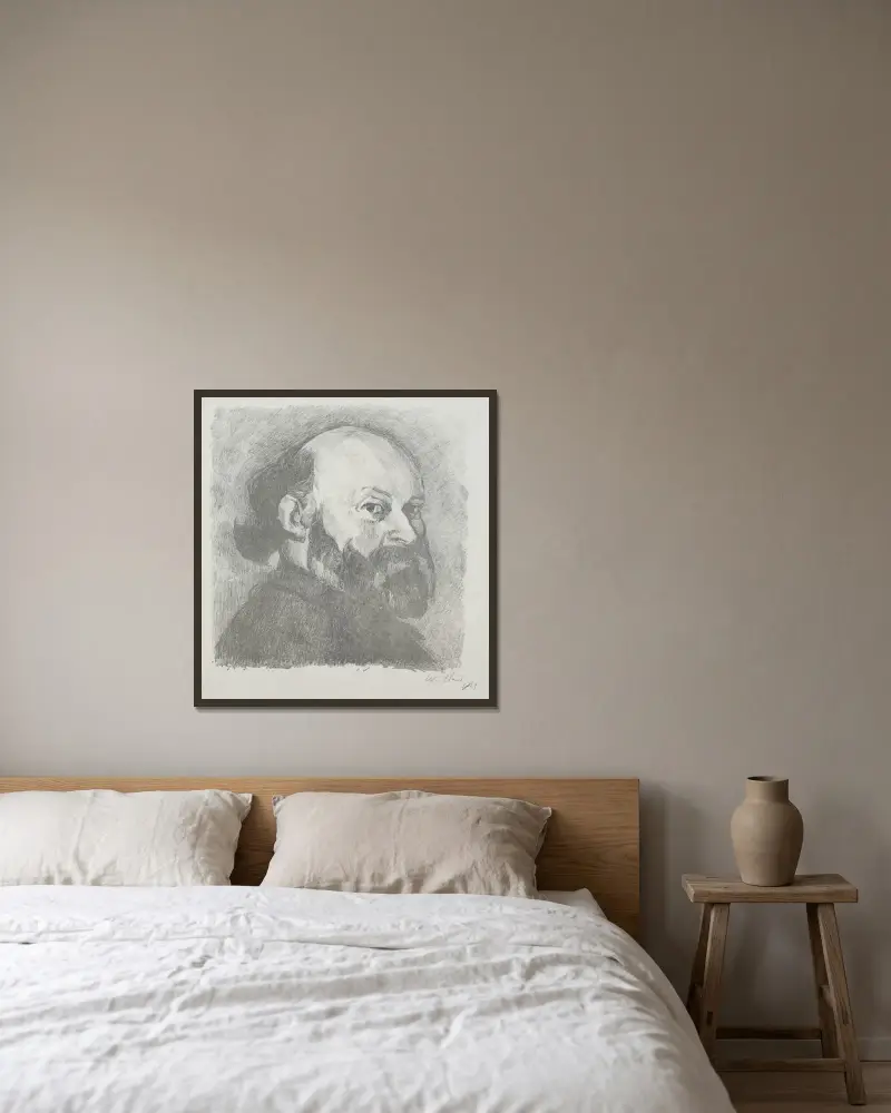 Paul Cézanne von Édouard Vuillard gerahmt an einer Wand