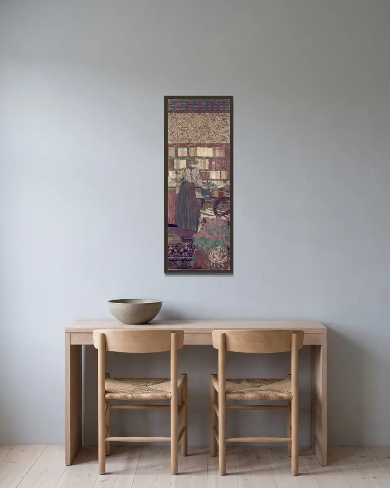 Personnages dans un intérieur. Le choix des livres av Édouard Vuillard inramad på en vägg