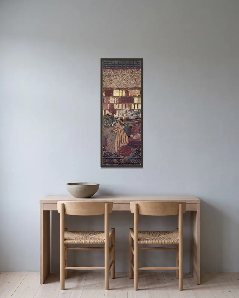 Personnages dans un intérieur. Le travail av Édouard Vuillard inramad på en vägg