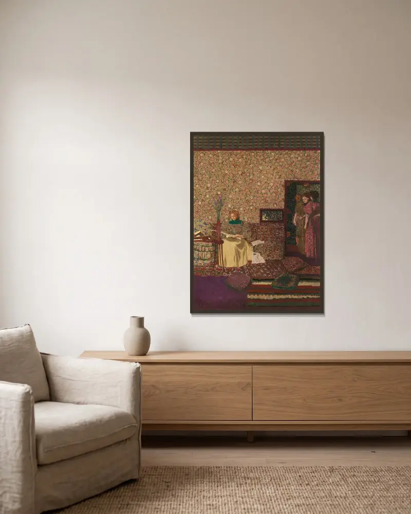 Personnages dans un intérieur. L’intimité av Édouard Vuillard inramad på en vägg
