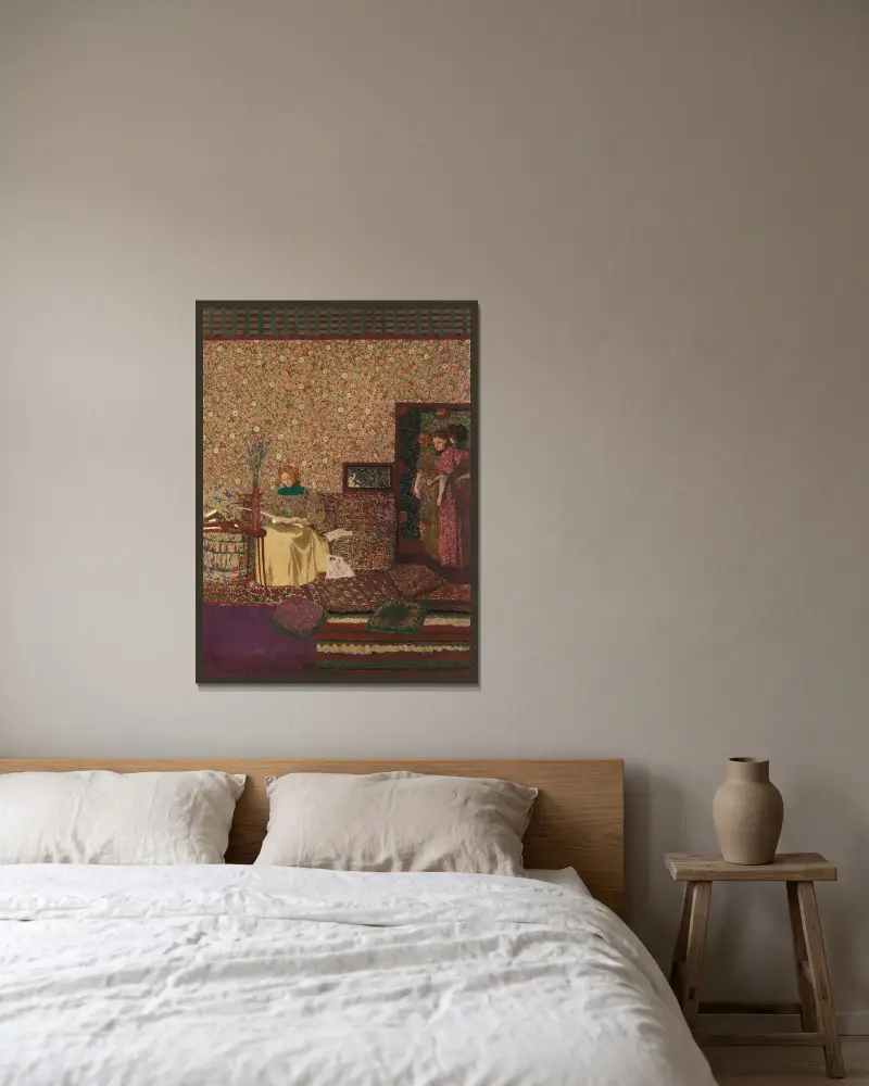 Personnages dans un intérieur. L’intimité av Édouard Vuillard inramad på en vägg