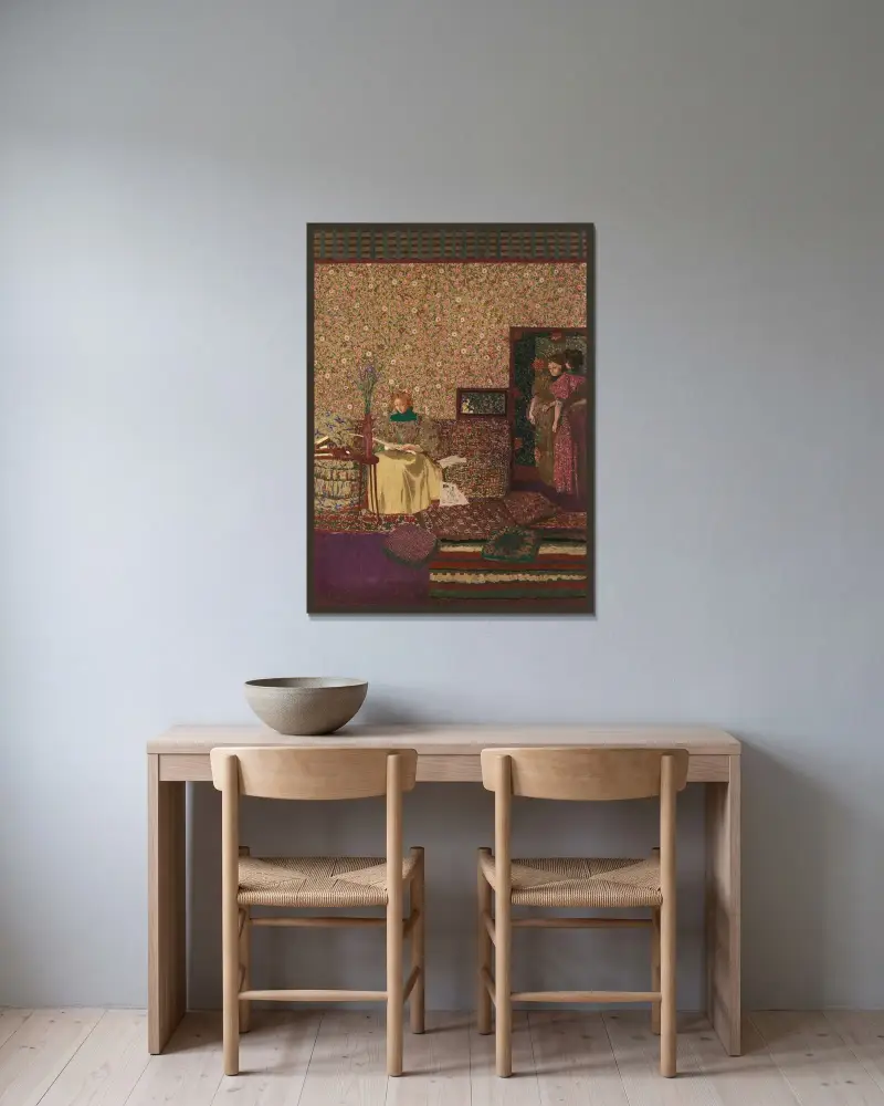 Personnages dans un intérieur. L’intimité av Édouard Vuillard inramad på en vägg