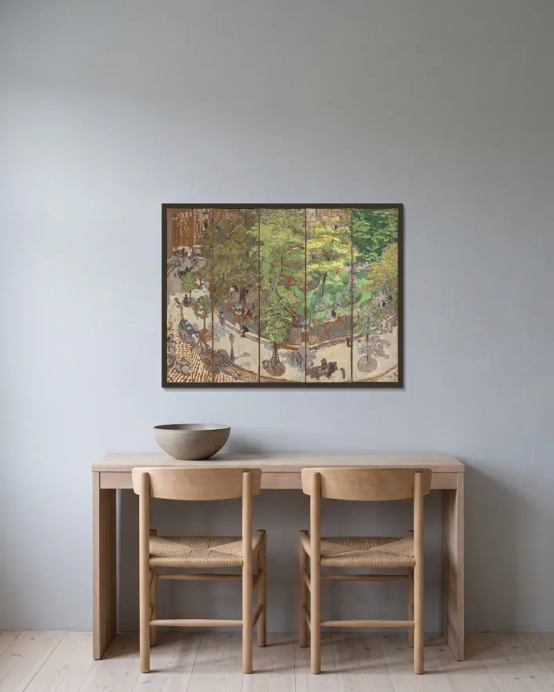 Place Vintimille av Édouard Vuillard inramad på en vägg