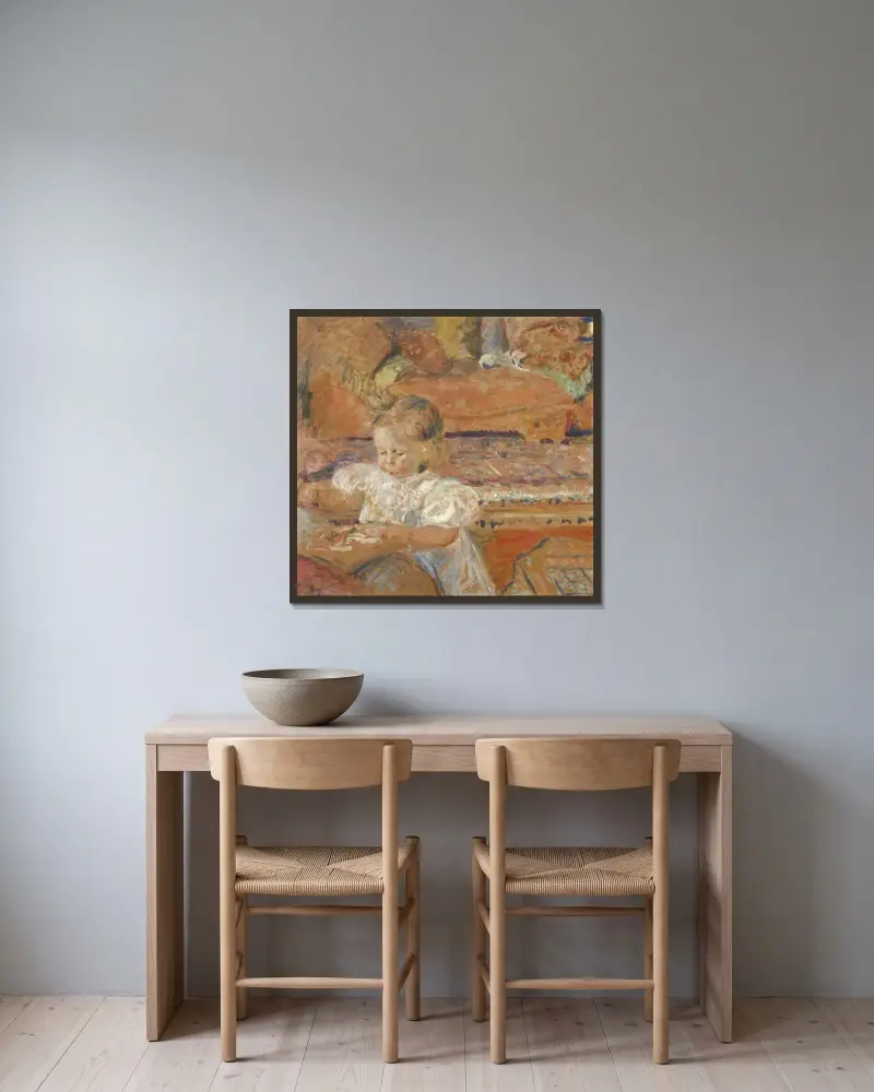 Portrait de Stéphane Desmarais av Édouard Vuillard inramad på en vägg