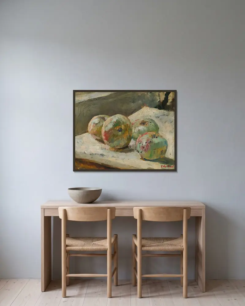 Quatre Pommes av Édouard Vuillard inramad på en vägg