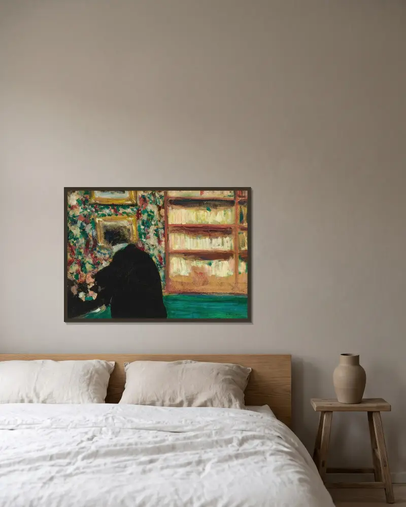 Thadée Natanson i sitt kontor på La Revue Blanche av Édouard Vuillard inramad på en vägg