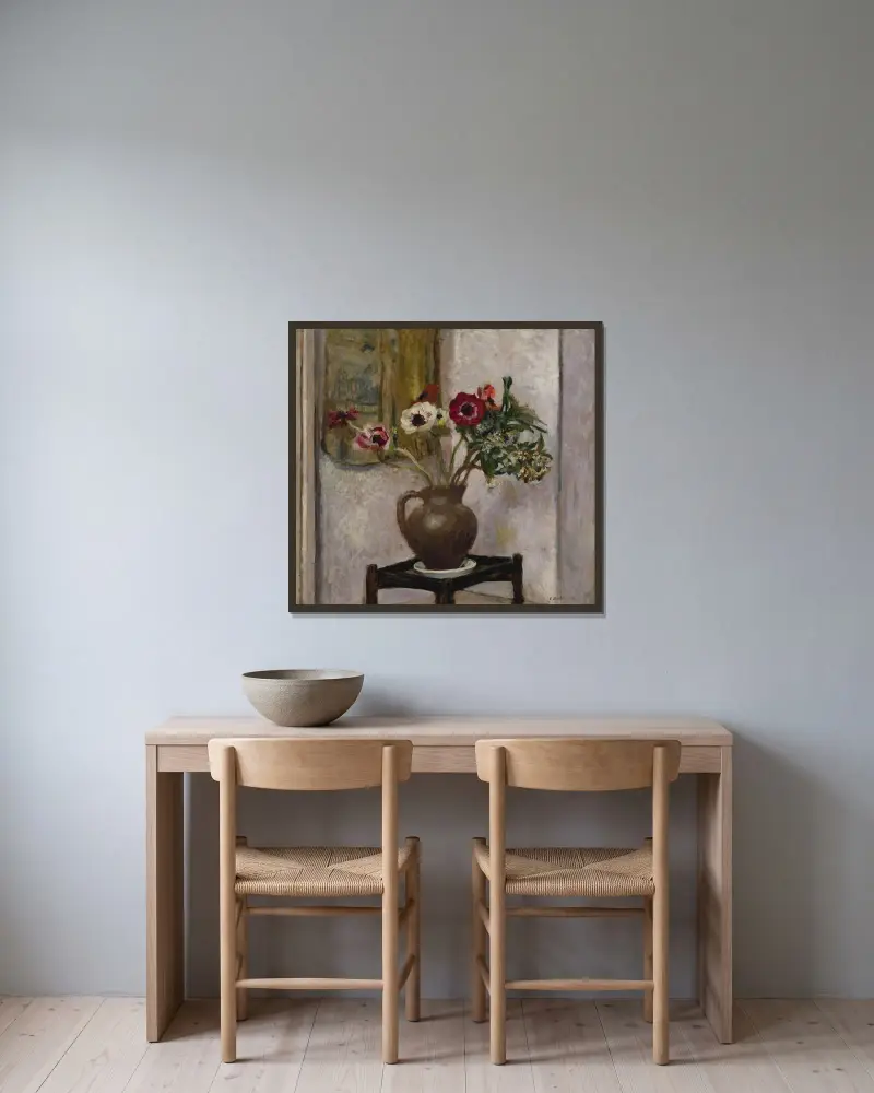 Wazon z anemonami, Édouard Vuillard w ramie na ścianie