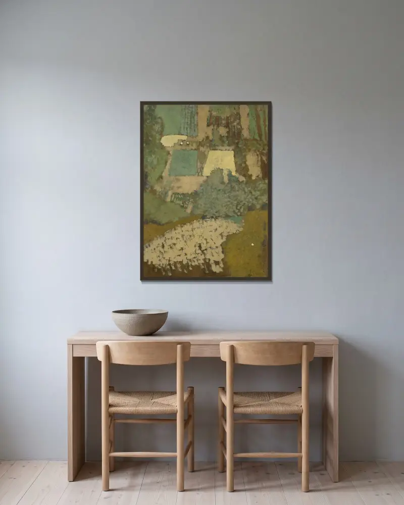 Vue plongeante sur la colline av Édouard Vuillard inramad på en vägg