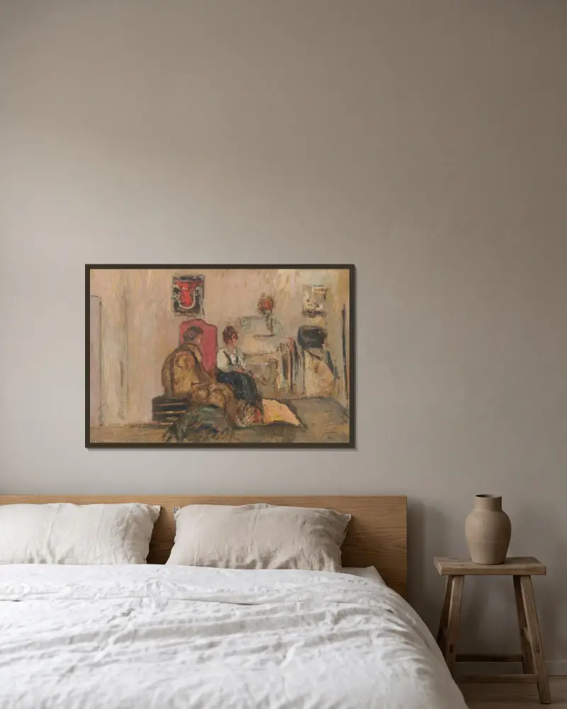 Yvonne Printemps Dans Sa Loge av Édouard Vuillard inramad på en vägg