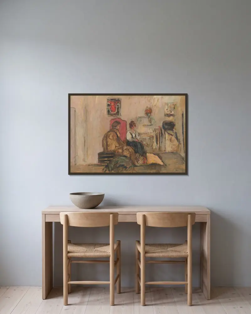 Yvonne Printemps Dans Sa Loge av Édouard Vuillard inramad på en vägg
