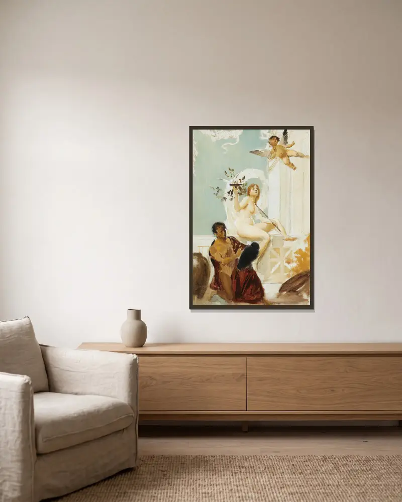 Alegorie, Eduard Veith v rámu na stěně