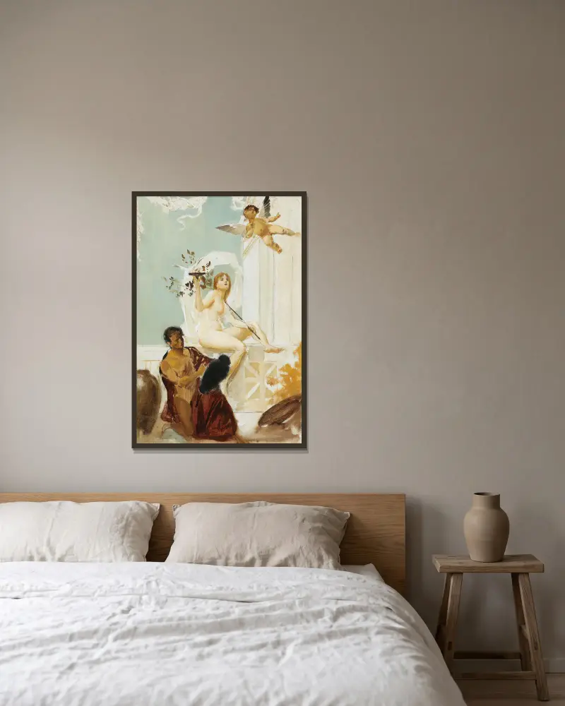 Alegorie, Eduard Veith v rámu na stěně