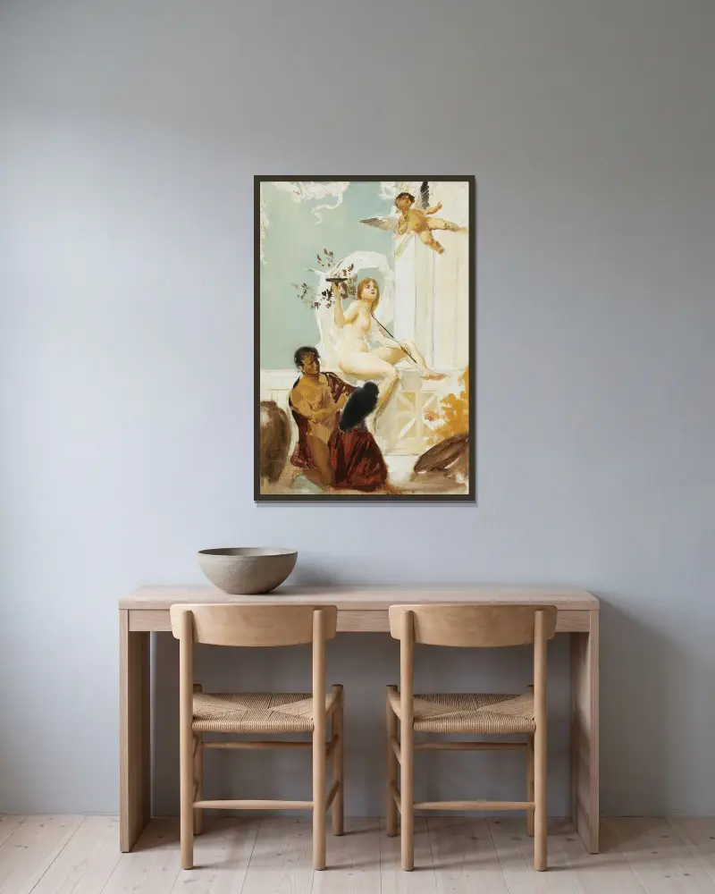 Alegorie, Eduard Veith v rámu na stěně