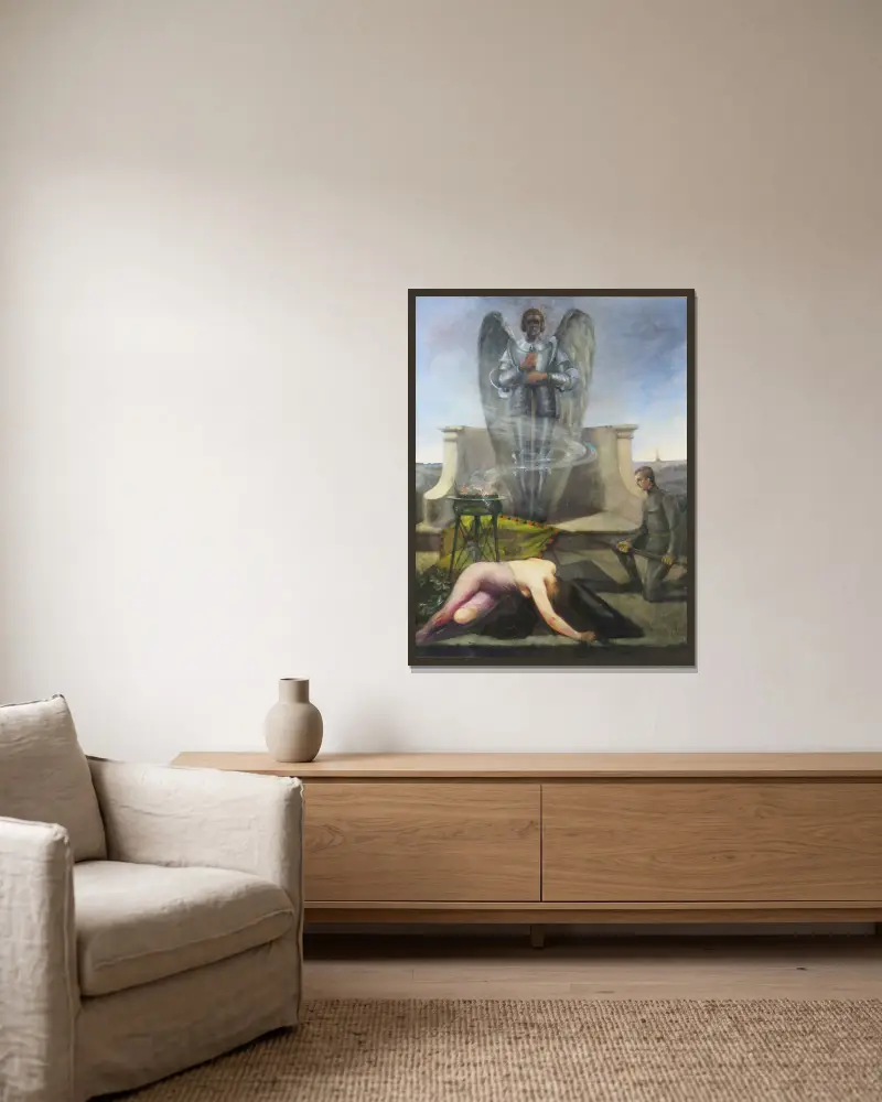 Ehrung an einem Heldendenkmal von Eduard Veith gerahmt an einer Wand