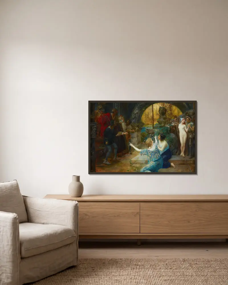 Fountain of youth av Eduard Veith inramad på en vägg