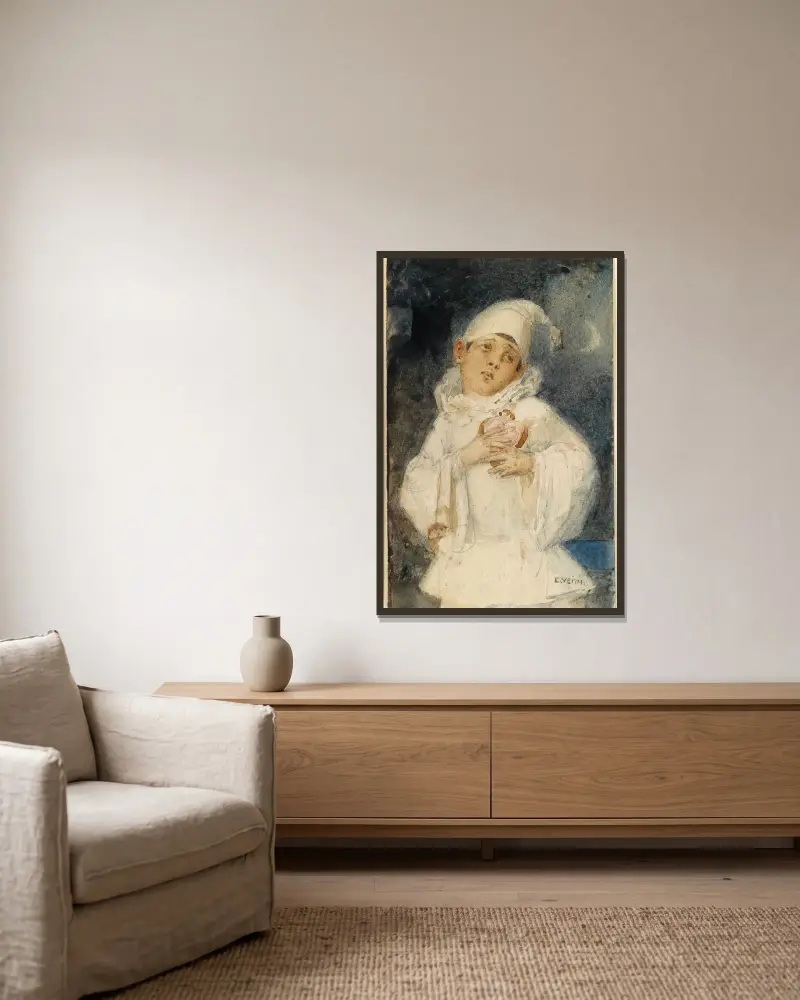 Harlekýn, Eduard Veith v rámu na stěně