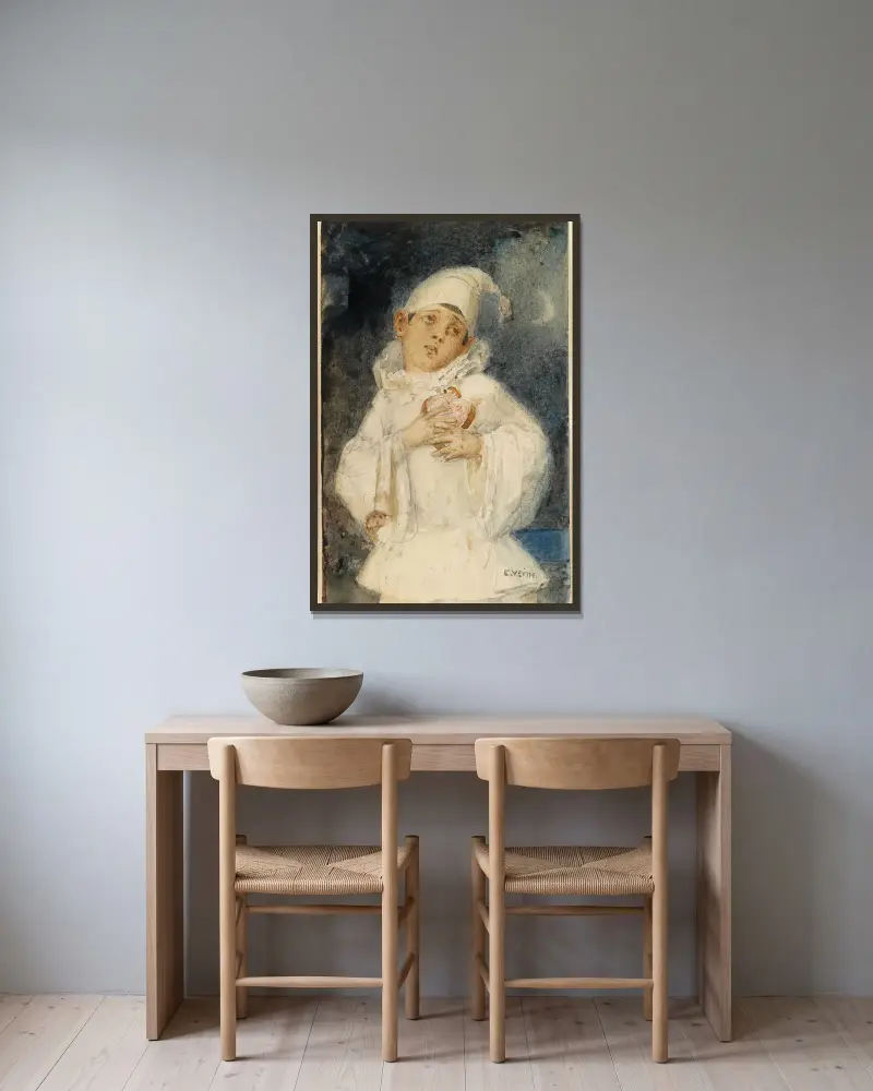 Harlekýn, Eduard Veith v rámu na stěně