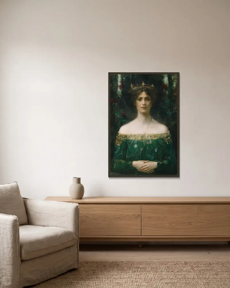 Die Tochter des Königs von Eduard Veith gerahmt an einer Wand